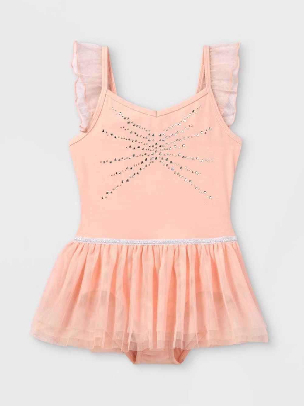 NWT Target Cat & Jack Girls' Dancewear Flutter Sleeve Leotard with Skirt, Small